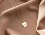 Birth Flower Initial Necklace: Engraved Sterling Silver Personalized Jewelry
