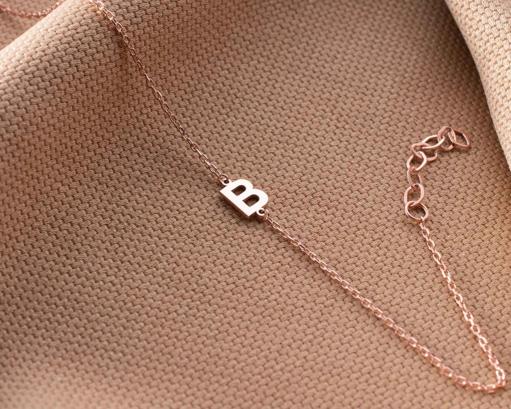 Sterling Silver Initial Bracelet: Personalized Letter Jewelry