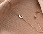 Sterling Silver Initial Bracelet: Personalized Letter Jewelry