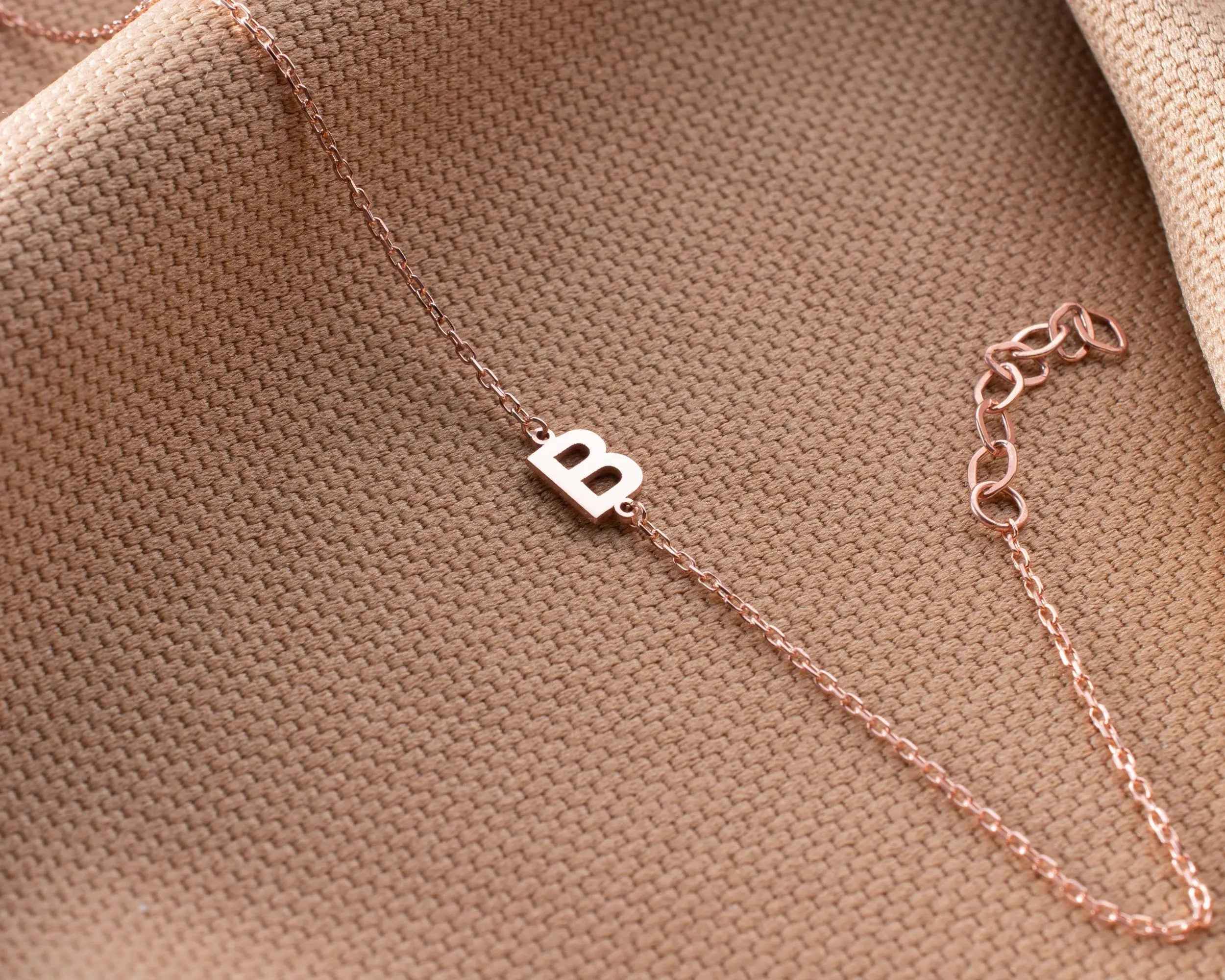 Sterling Silver Initial Bracelet: Personalized Letter Jewelry
