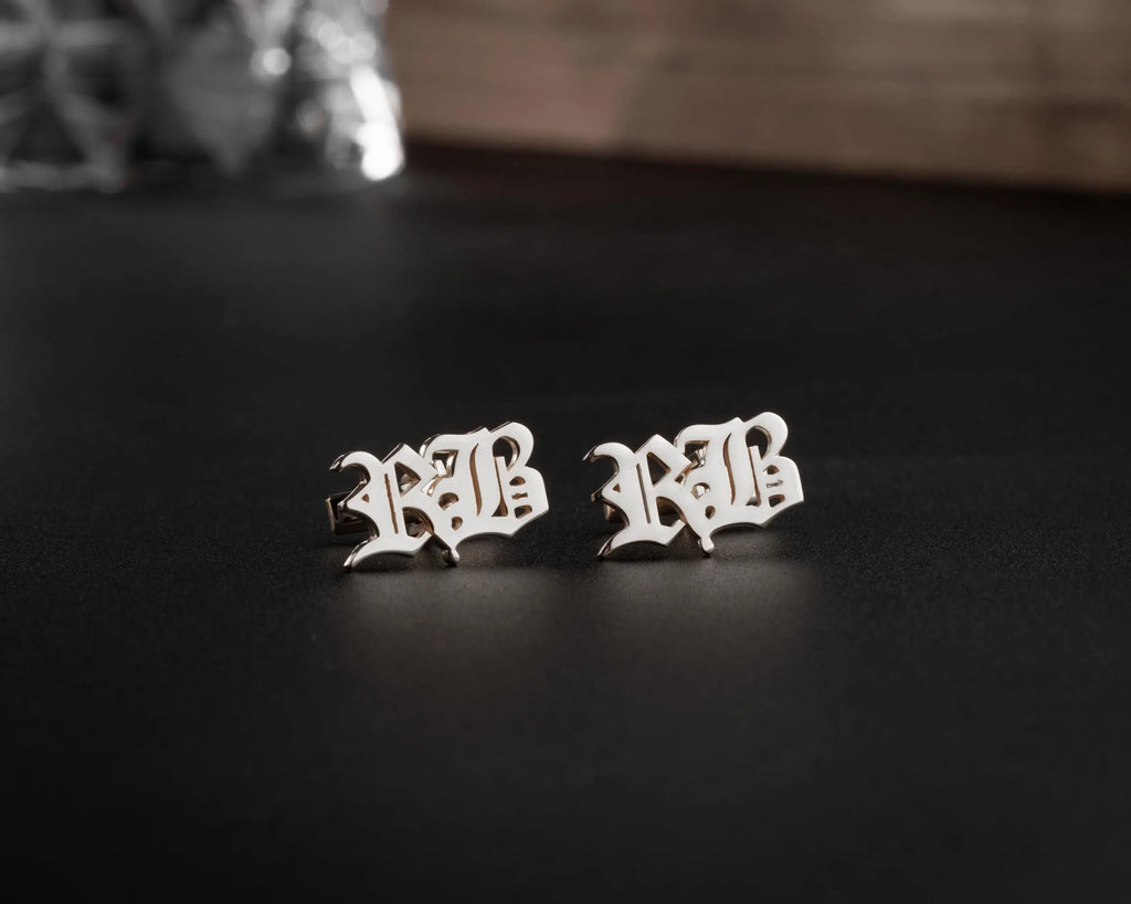 Personalized Sterling Silver Initial Cufflinks: Wedding Groomsmen Gift   Charmora Jewelry