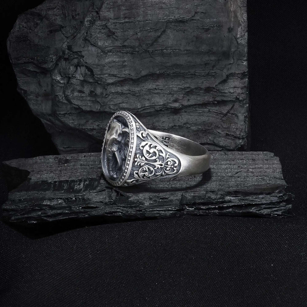 Handmade Sterling Silver Elephant Ring: Animal Jewelry Gift   Charmora Jewelry