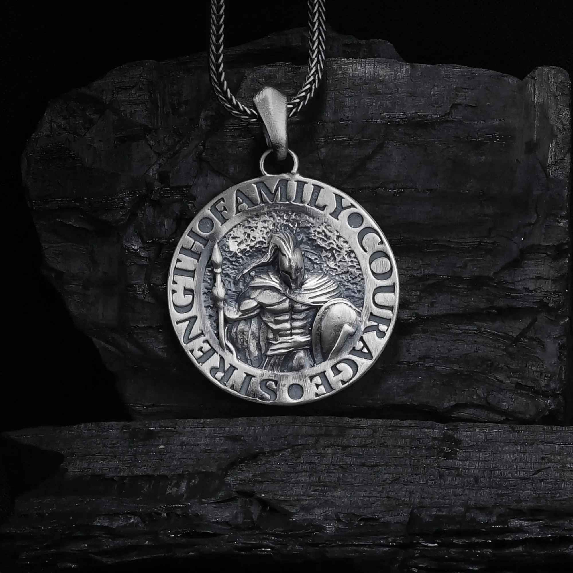Sterling Silver Spartan Warrior Pendant Necklace: Ancient Greek Jewelry Gift