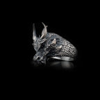 Sterling Silver Dragon Ring: Viking Fantasy Unisex Band   Charmora Jewelry