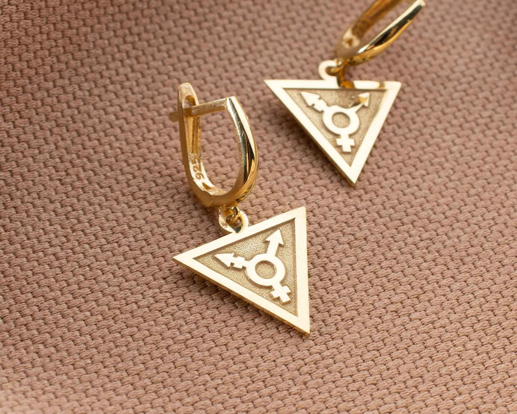 Sterling Silver Transgender Symbol Earrings: LGBTQ Pride Jewelry