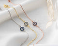 Sterling Silver Blue Evil Eye Bracelet, Spiritual Protection Jewelry