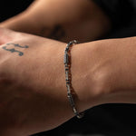 Zirconia Byzantine Link Chain Bracelet  Bracelet  Charmora Jewelry