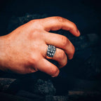 Sterling Silver Skull Ring: Memento Mori Biker Ring, Gothic Jewelry