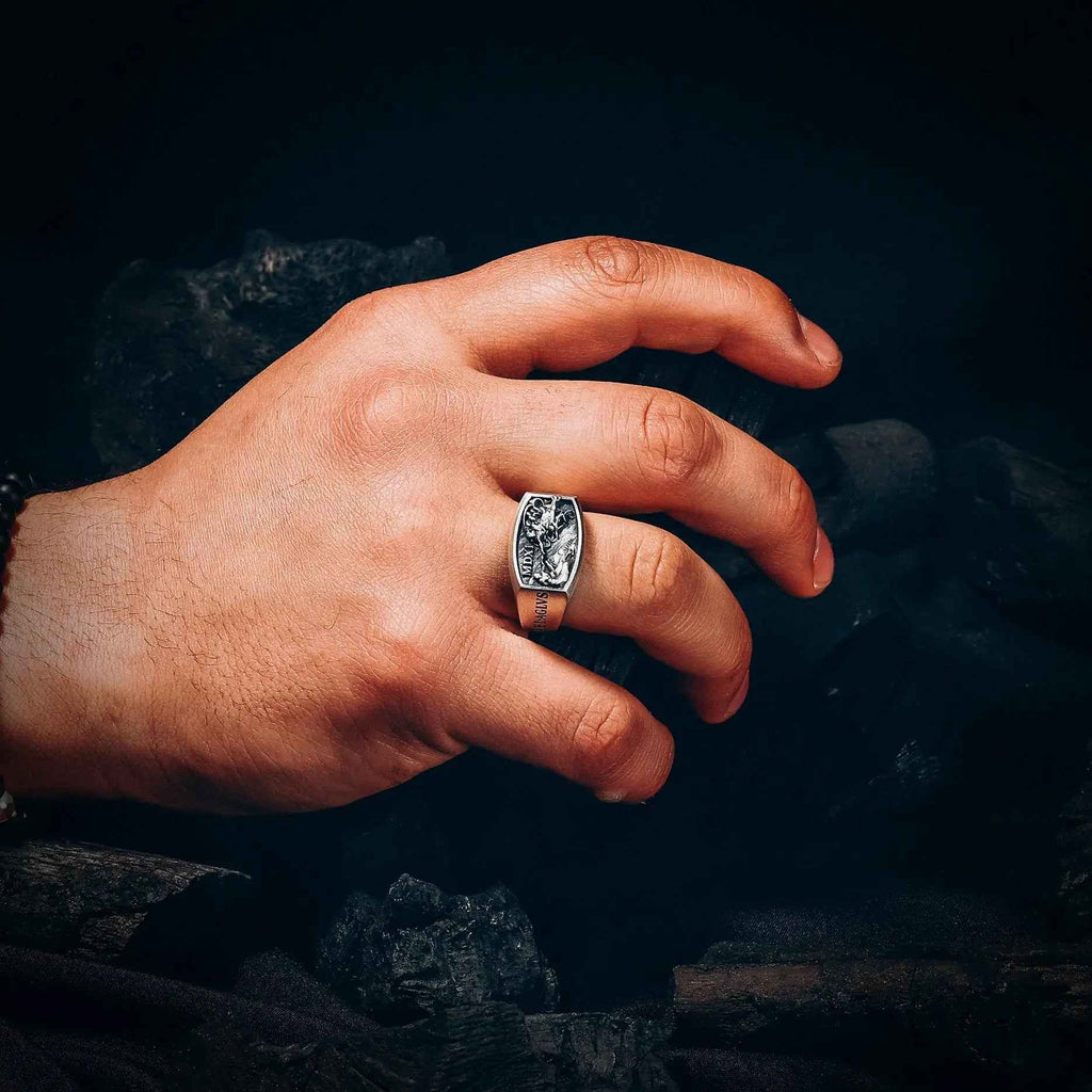 Sterling Silver Michelangelo Ring: Renaissance Art, Hand of God