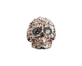 Sterling Silver Skull Ring: Gothic Zircon Stone Band