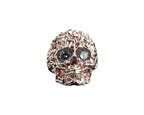Sterling Silver Skull Ring: Gothic Zircon Stone Band