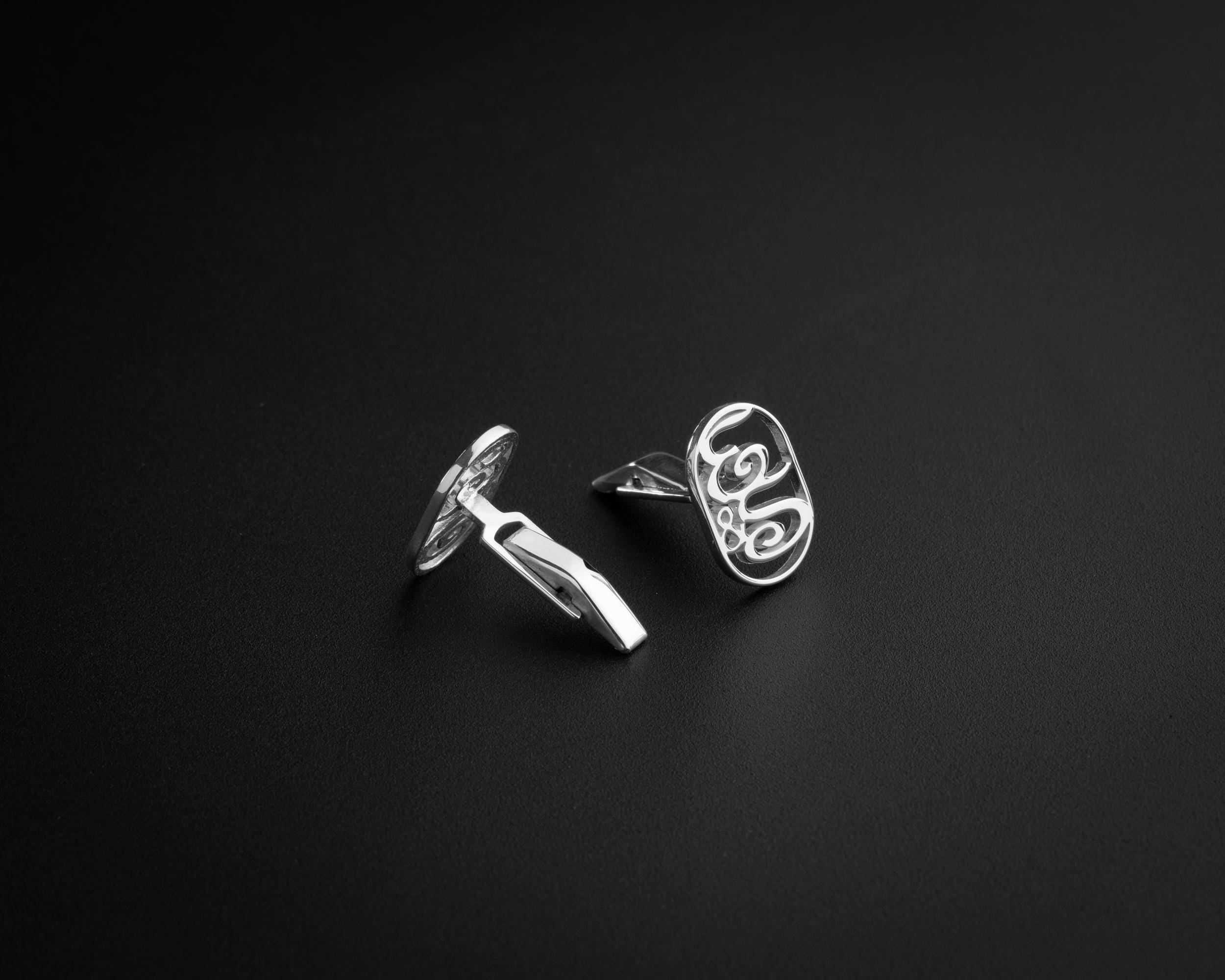 Personalized Sterling Silver Initial Cufflinks – Handmade Monogrammed Gift