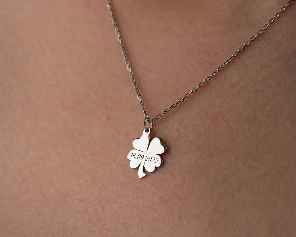 Sterling Silver 4 Leaf Clover Pendant: Good Luck Necklace