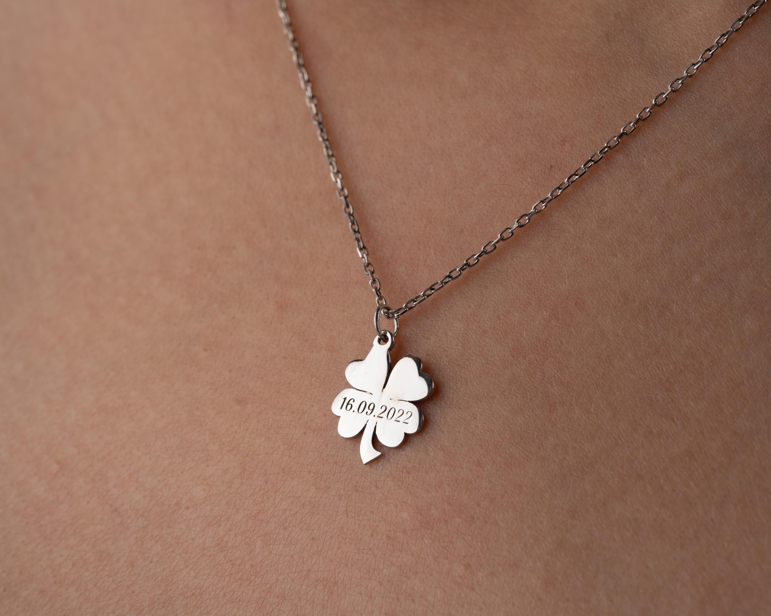 Sterling Silver 4 Leaf Clover Pendant: Good Luck Necklace