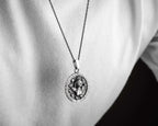 Sterling Silver Angel Devil Skull Pendant Necklace: Punk Biker Jewelry   Charmora Jewelry