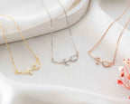 Minimalist Sterling Silver Tulip Necklace: White Opal Pendant