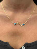 Opal Tulip Necklace: Sterling Silver Floral Pendant, Handmade Jewelry