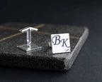 Engraved Sterling Silver Infinity Cufflinks: Personalized Wedding Groomsmen Gift   Charmora Jewelry