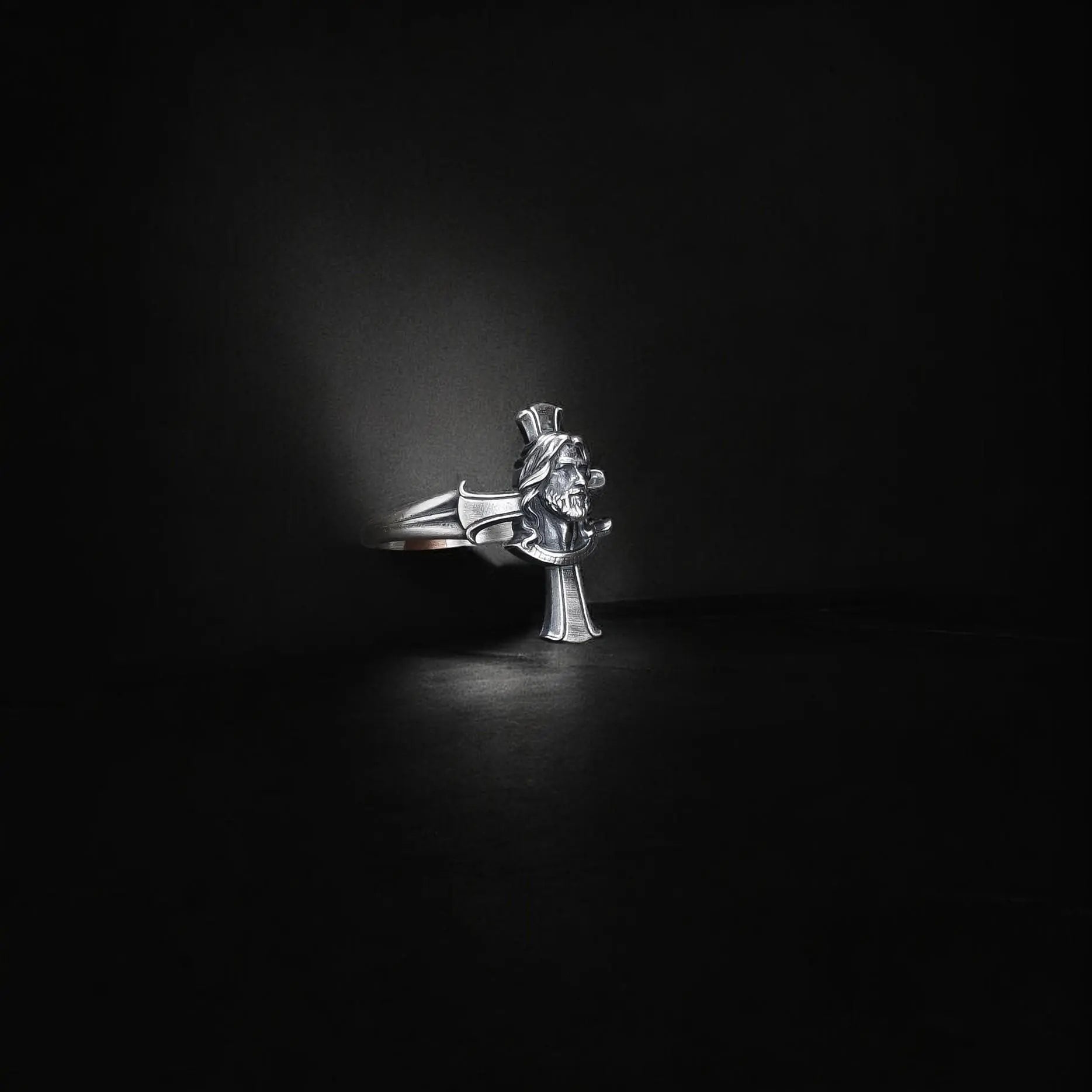 Sterling Silver Cross Jesus Ring: Religious Christian Jewelry   Charmora Jewelry