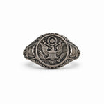 American Coat of Arms Eagle Crest Signet Ring  Ring Charmora Jewelry