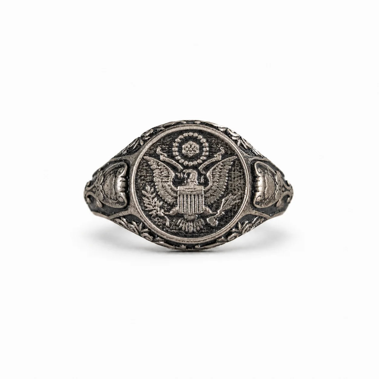 American Coat of Arms Eagle Crest Signet Ring  Ring Charmora Jewelry