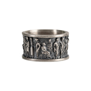 Ancient Roman Gladiator Relief Motif Ring  Ring  Charmora Jewelry