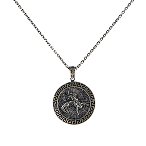 Ancient Greek Wrestling Medallion  Necklace  Charmora Jewelry