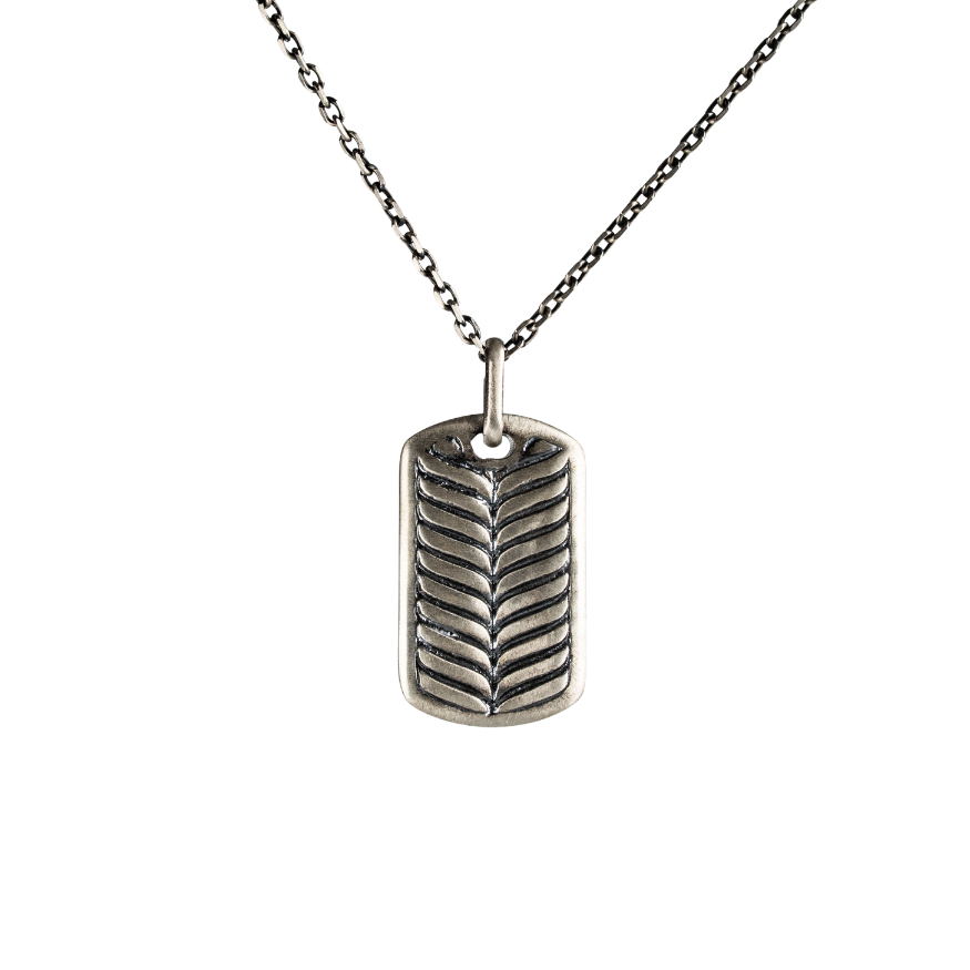 Botanical Leaf Dog Tag Necklace  Necklace  Charmora Jewelry