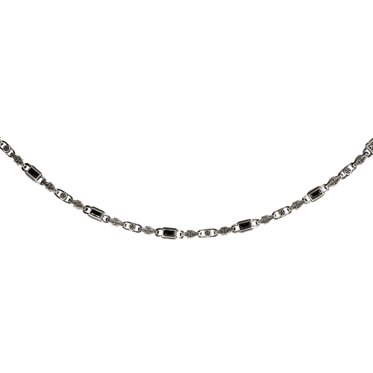 Black Baguette Box Clasp Link Bracelet  Bracelet  Charmora Jewelry