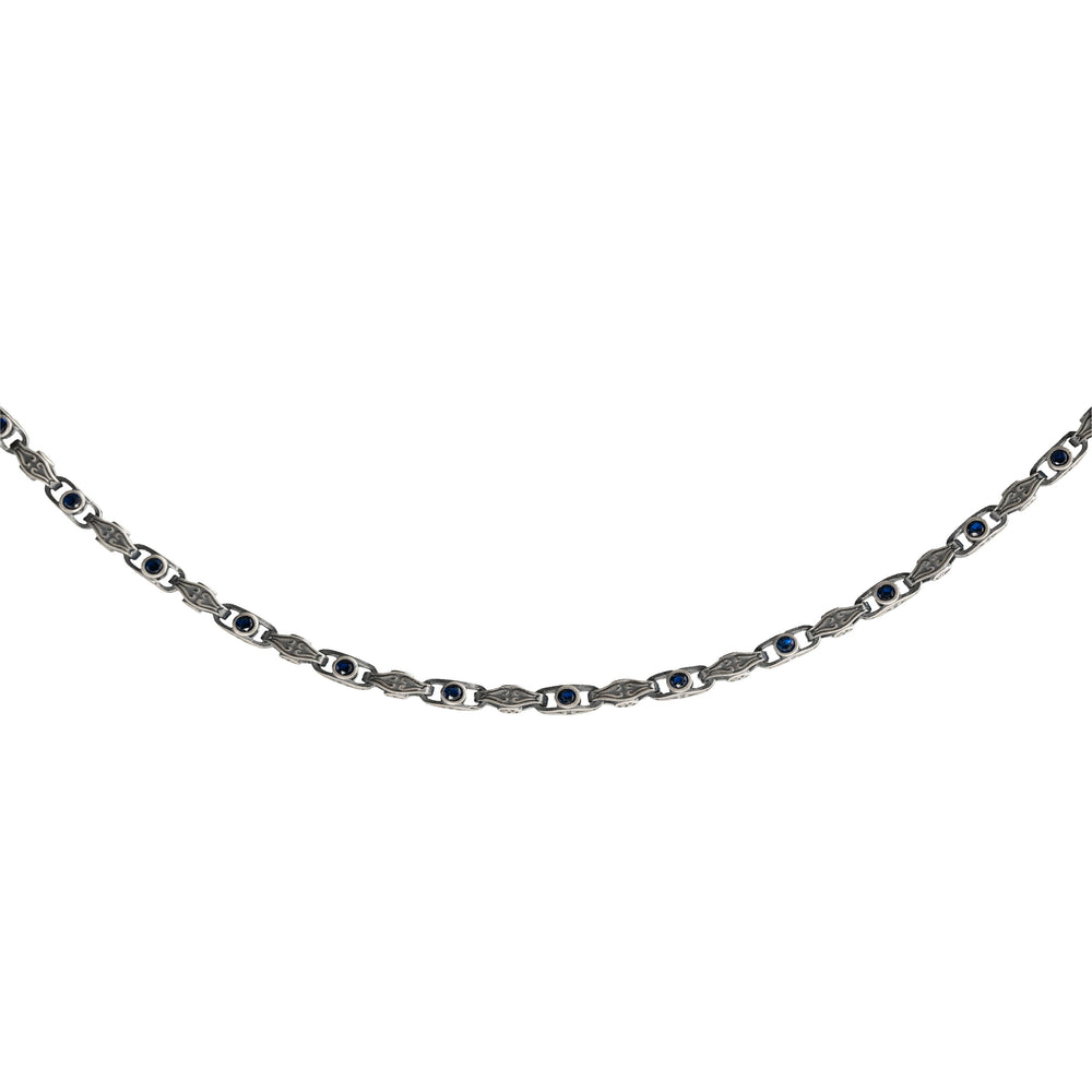 Blue Zirconia Kelkit Woven Link Bracelet  Bracelet  Charmora Jewelry