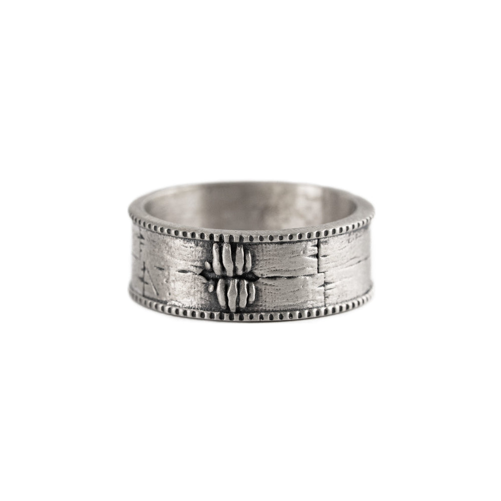 Brutalist Textured Motif Ring  Ring  Charmora Jewelry