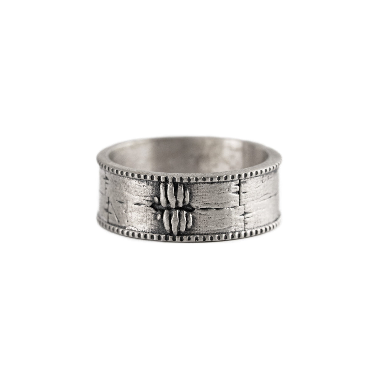 Brutalist Textured Motif Ring  Ring  Charmora Jewelry