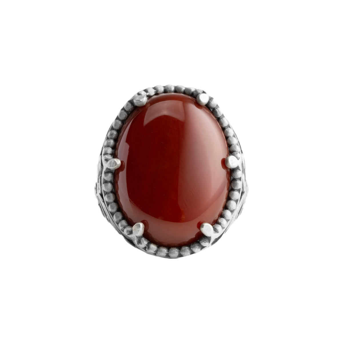 Carnelian Relief Motif Signet Ring  Ring  Charmora Jewelry
