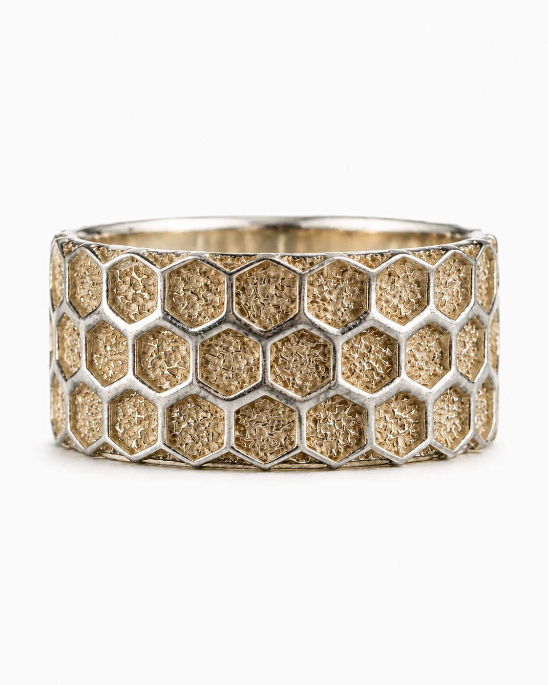 Honeycomb Hexagon Ring  Ring Charmora Jewelry