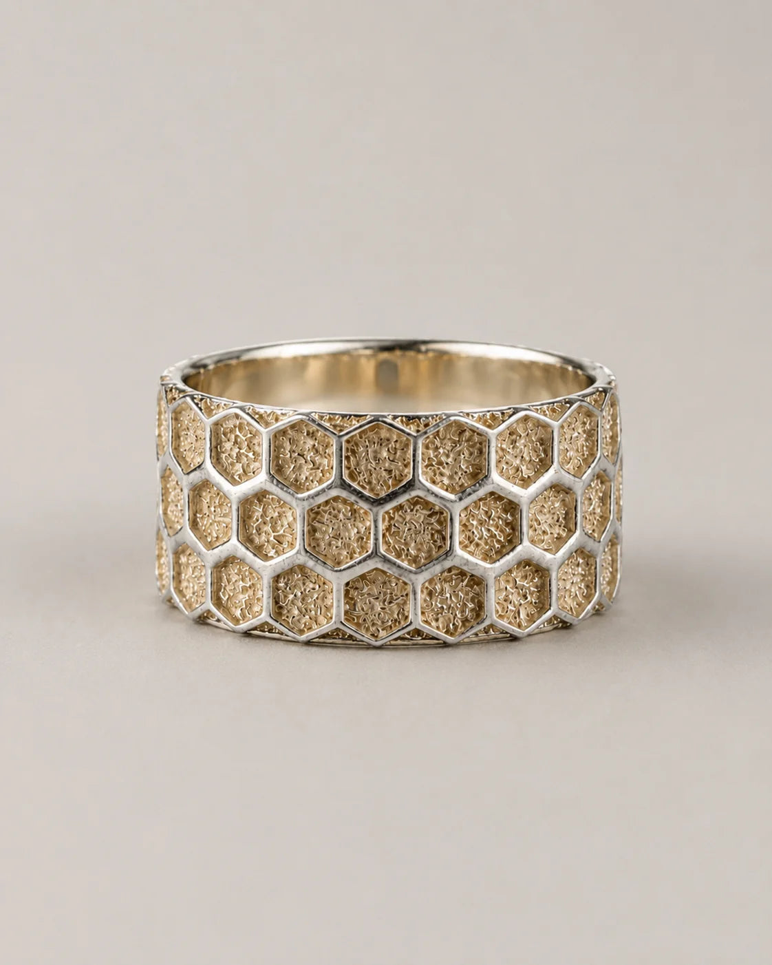 Honeycomb Hexagon Ring  Ring Charmora Jewelry