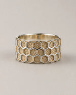 Honeycomb Hexagon Ring  Ring Charmora Jewelry