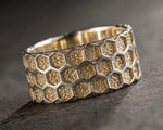 Honeycomb Hexagon Ring  Ring Charmora Jewelry
