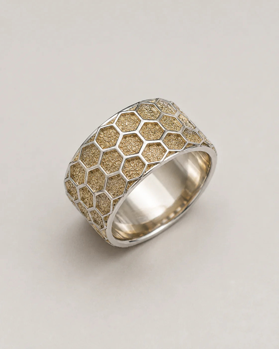 Honeycomb Hexagon Ring  Ring Charmora Jewelry