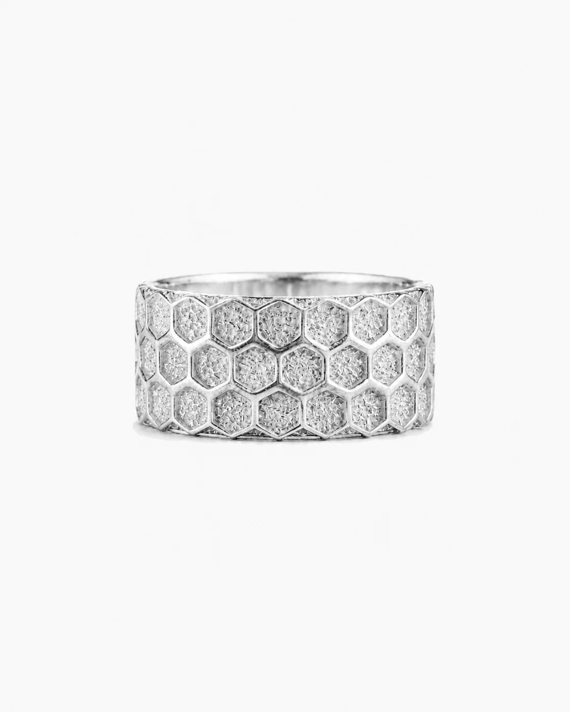 Honeycomb Hexagon Ring  Ring Charmora Jewelry
