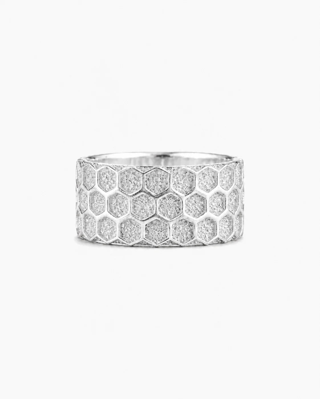 Honeycomb Hexagon Ring  Ring Charmora Jewelry