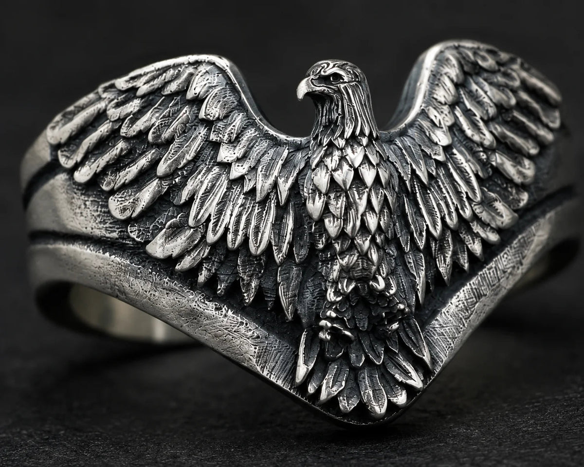 American Eagle Patriotic Bird Wrap Ring  Ring Charmora Jewelry