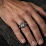 American Coat of Arms Eagle Crest Signet Ring  Ring Charmora Jewelry
