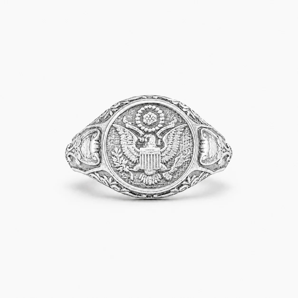 American Coat of Arms Eagle Crest Signet Ring  Ring Charmora Jewelry