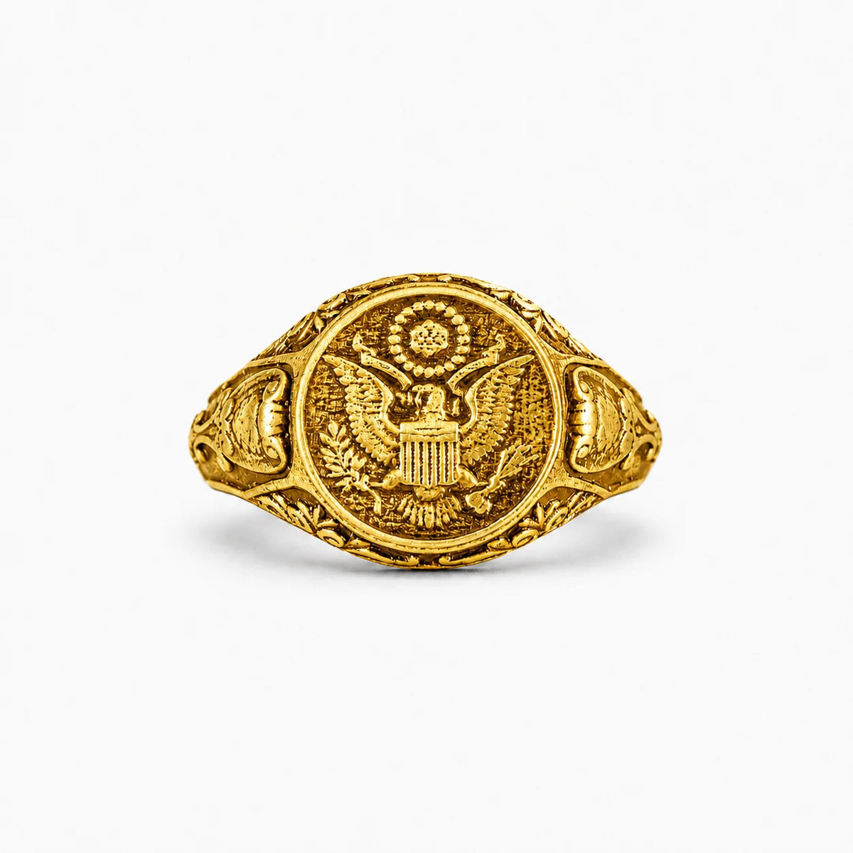 American Coat of Arms Eagle Crest Signet Ring  Ring Charmora Jewelry