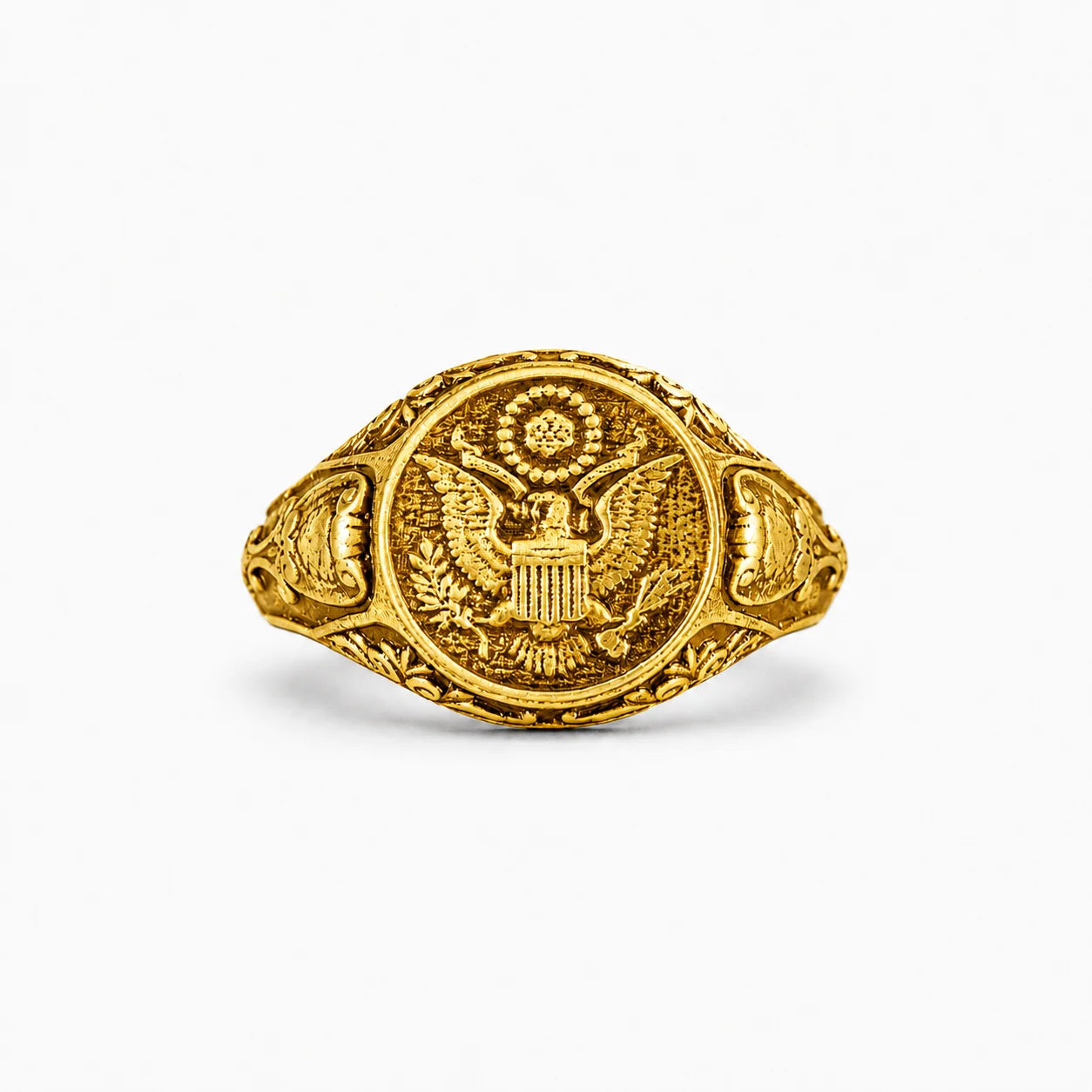 American Coat of Arms Eagle Crest Signet Ring  Ring Charmora Jewelry