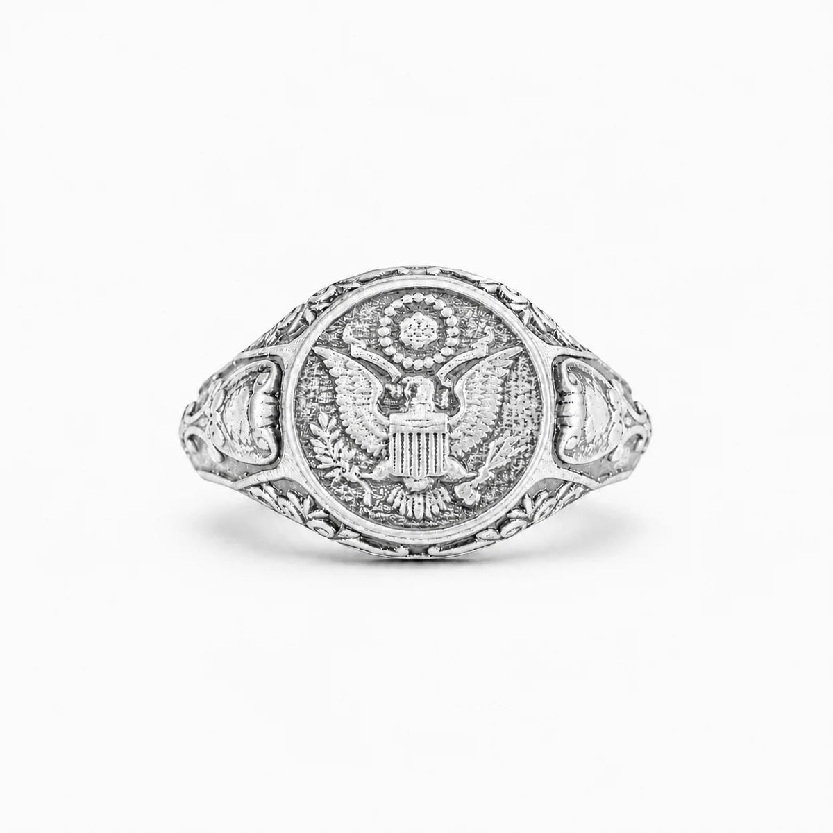 American Coat of Arms Eagle Crest Signet Ring  Ring Charmora Jewelry