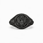 American Coat of Arms Eagle Crest Signet Ring  Ring Charmora Jewelry