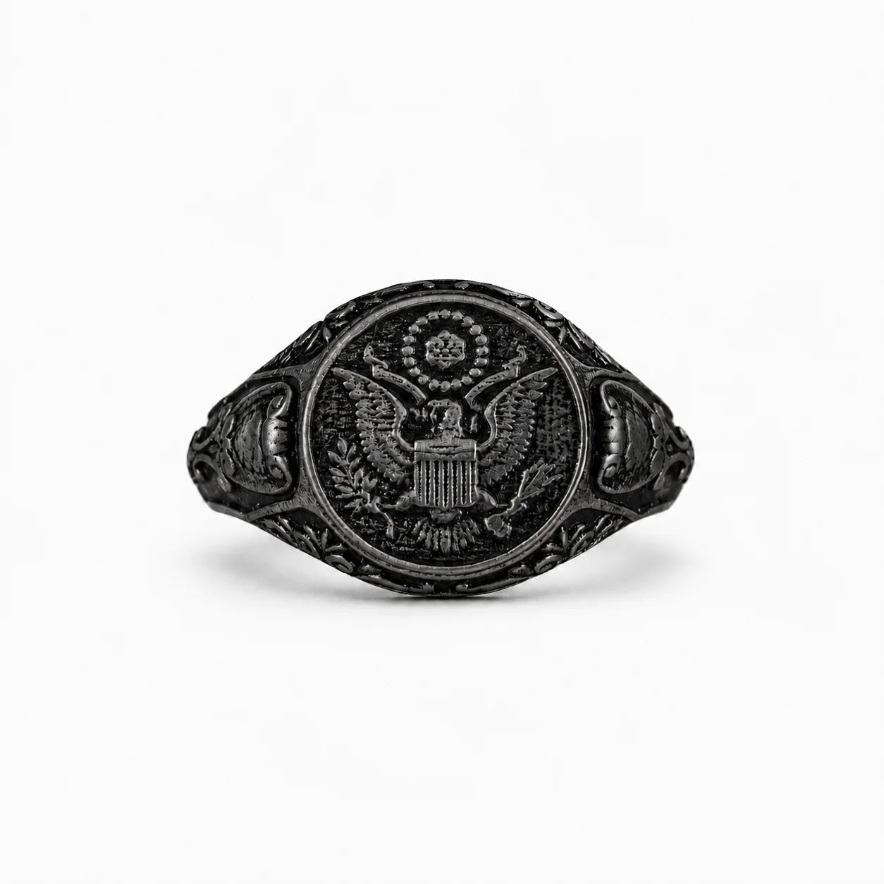 American Coat of Arms Eagle Crest Signet Ring  Ring Charmora Jewelry