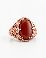 Carnelian Relief Motif Signet Ring  Ring Charmora Jewelry