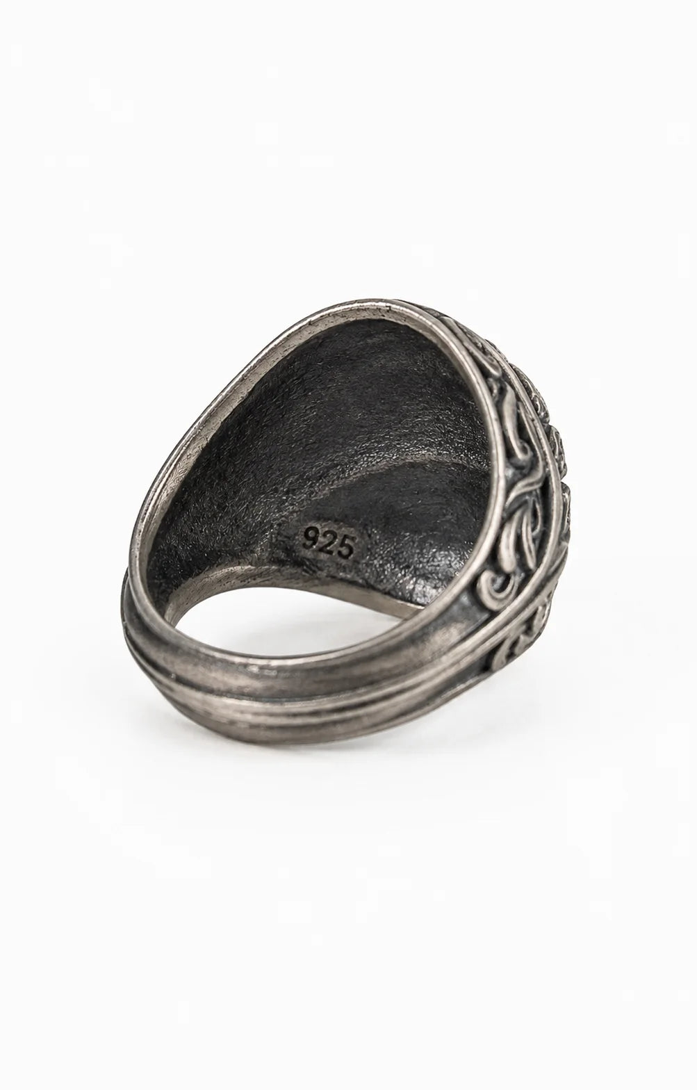 Sculpted Lion Head Signet Ring  Ring Charmora Jewelry